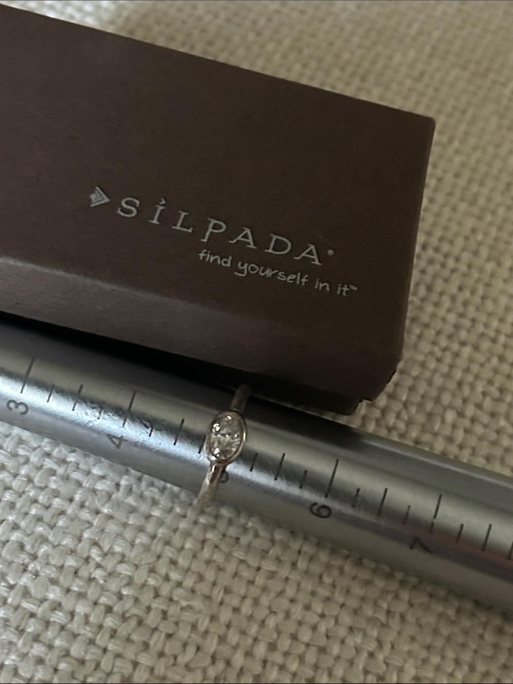 Silpada silver ring with clear stone